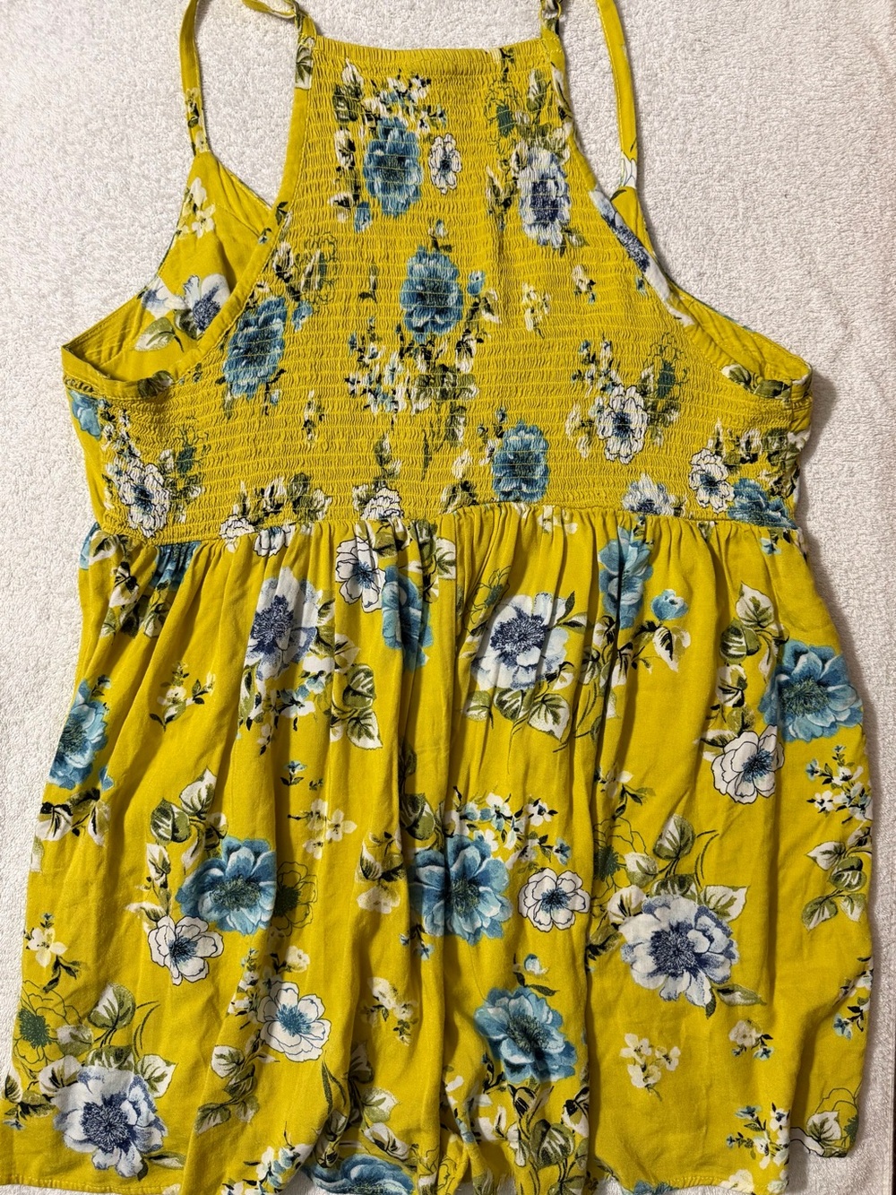 Torrid Floral Smocked Strappy Babydoll Cami Tank Top Boho Layer Sweetheart Neck - Picture 9 of 10